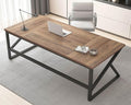 HSH Large Home Office Desk Modern Wood Metal Computer Desk for Two Person Extra Long Executive Writing Study Gaming Double Desk Workstation 70 Inch Rustic Bedroom Living Room Table for 2 Monitors