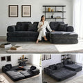 104 Modular Sofa Bed 8-in-1 Convertible Sectional Couch with High Resilience Sponge &amp Oversized 3 Cushions – Modern Boneless Design for Living Rooms &amp Apartments (Dark Gray 104'')