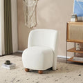 Comfy Reading Chair for Kids Teens &amp Adults Armless Barrel Chair Upholstered Single Sofa Chair &amp Occasional Chair for Living Room Small Chair &amp Corner Chairs for Bedroom (White)