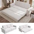 Newfun 93.7 King Pull Out Sofa Bed with Pillows 3-in-1 Velvet Convertible Sleeper Sofa with Nailhead Trim &amp Rolled Arm for Living Room Bedroom Small Space Apartment (Beige Velvet)