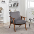 Mid Century Modern Accent Chairs with Arms Portable Rustic Solid Wood Home Chair Comfortable Chairs for Living Room Extra Seating Modern Accent Chair for Bedroom OfficeGrey-Velvet