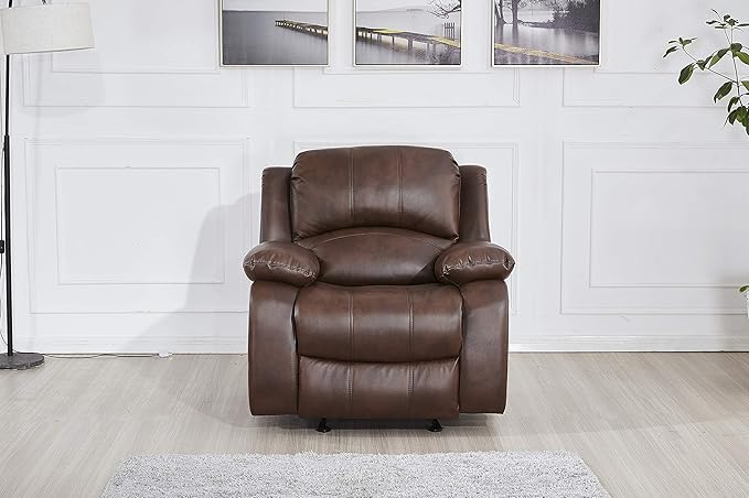 Betsy Furniture Faux Leather Reclining Glider Chair Recliner 8018 Multiple Colors (Brown Chair)