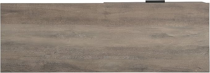 Penau Rustic Oak Writing Desk with Black Metal Legs Compact Home Office Desk Modern Industrial Style Ample Storage Space