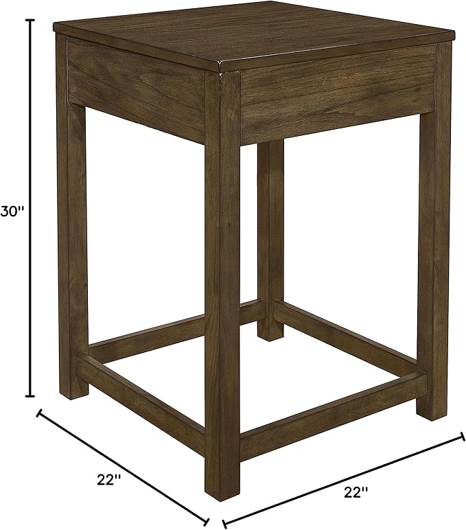 Lexicon Abbey Square Home Office Corner Unit Table 22 x 22 Brown Gray