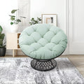 360° Swivel Papasan Chair - 350lbs Capacity Indoor/Outdoor Wicker Lounge Chair with Thick Cushion Modern Accent Chair for Living Room Bedroom Patio