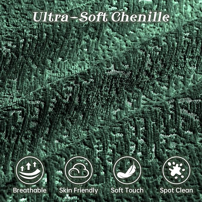 Leyu&ampHafort Modular Sectional SofaCloud Sectional Couch with Deep SeatModern Modular Couch with Movable OttomanChenille Sofa with Throw Pillows for Living RoomBedroom (142-4 SeaterGreen)