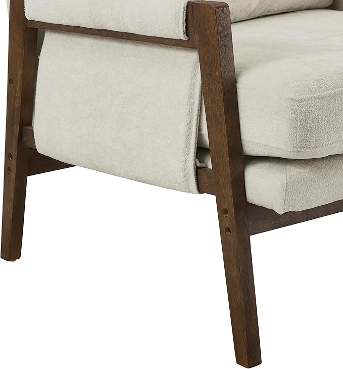 Roundhill Furniture Kelly Mid-Century Modern Accent Armchair White