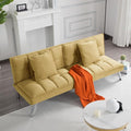68 Modern Futon Sofa BedConvertible Sleeper Bed Couch with 4 Reclining Backrest with 2 PillowsComfy Velvet Cloud Sofa Loveseat for Living Room Bedroom Office (Olive)