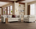 Morden Fort Sofa Set Chenille Beige 82''W x 34.5''D x 30''H Chesterfield Style Tool-Free Assemble Pet-Friendly 1430LBS Weight Capacity