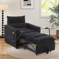 Corduroy Sleeper Sofa Bed with 2 Cup Holders 3-in-1 Convertible Pullout Futon Couch with Phone Holder&ampUSB Charge Port Single Chair with 3-Level Adjustable Backrest for Living Room