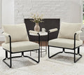 Accent Chairs Set of 2 for Living Room Mid Century Modern Upholstered Reading Armchairs for Bedroom Office with Comfy Chenille Cushion &amp Metal Frame Beige Cream