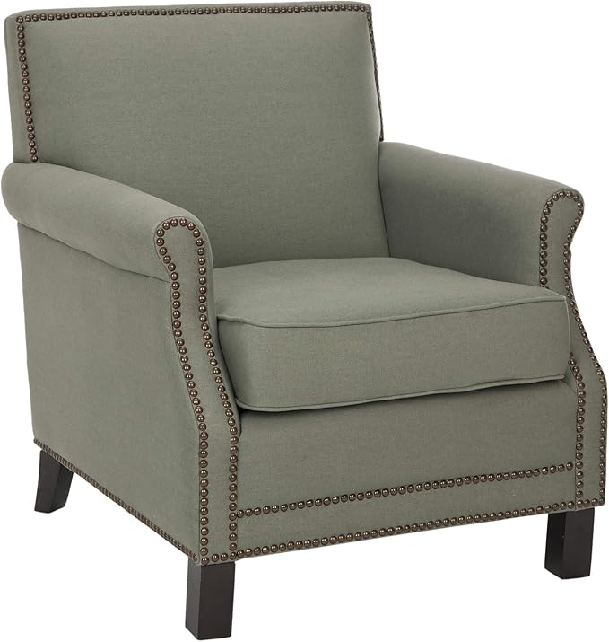Safavieh Mercer Collection Charles Grey Linen Club Chair