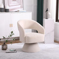 Swivel Accent Chair Armchair Round Barrel Chair in Fabric for Living Room Bedroom Beige