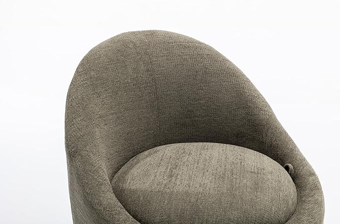 COLAMY Chenille Fabric 360 Swivel Accent Chair Set of 1 Green
