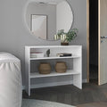 Modern White Desk with 2 Shelves 31.5 H Compact Study Organizer for Home Office