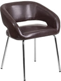 Flash Furniture Fusion Series Contemporary Brown LeatherSoft Side Reception Chair
