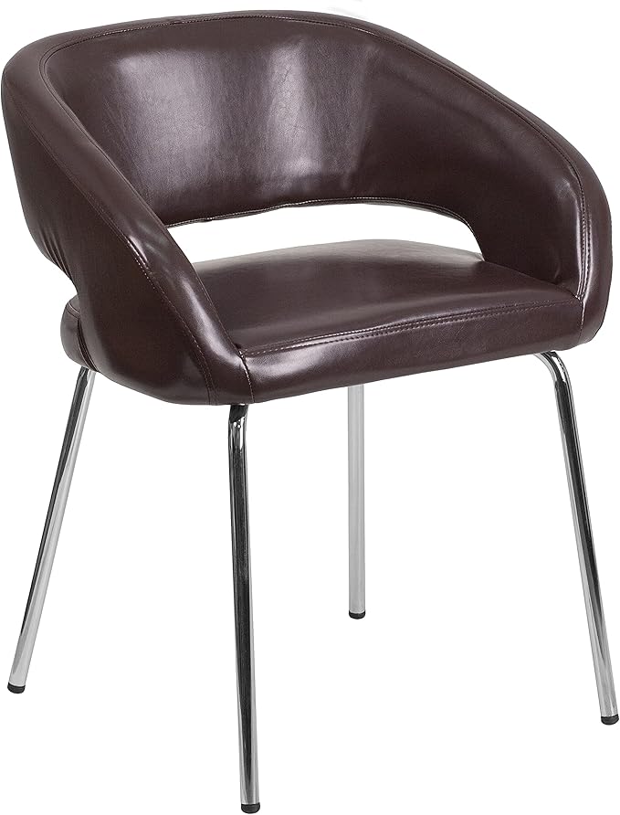 Flash Furniture Fusion Series Contemporary Brown LeatherSoft Side Reception Chair