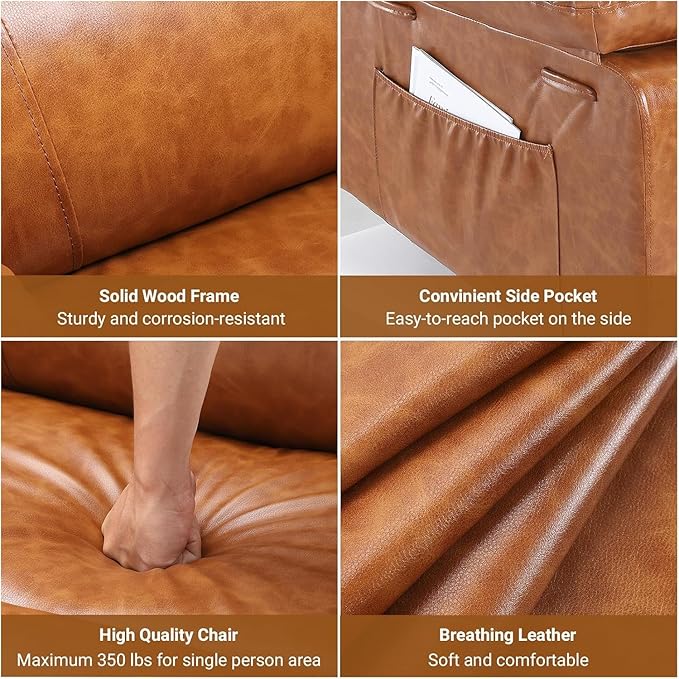 PU Leather Power Lift Recliner Chair for Elderly160°Adjustable Electric Reclining Sofa with Massage and Heat for Living Room/BedroomBrown