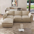 Oversized Modular Sectional Sofa103'' L Shaped Cloud Sectional Couches for Living Room Couch Sets for Living Room Deep Seat Sofa with Movable Ottoman (Light Brown)