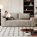 3 Seater Couch for Living Room 71.3 INCH Fluffy Corduroy Boneless Couch Cloud Loveseat with Wide Armrest Upholstered Floor Sofa in A Box No Assembly Required