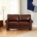 Loveseat Velvet Fabric Two- Seater Couch Buckle Design and Rivet Decoration Deep Seated Double Sofa Suitable for Living Room Bedroom Apartment Hotel etc (brown-01)