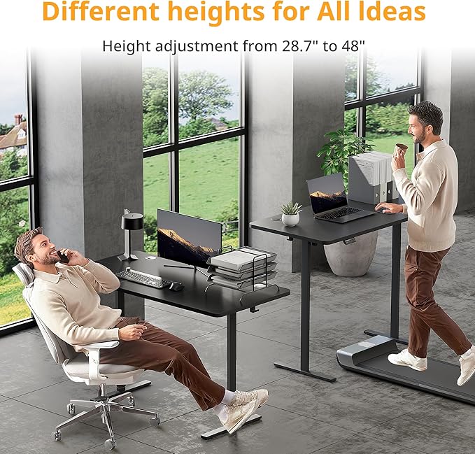 Simple Deluxe Electric Standing Desk Adjustable Height Stand up Desks 24x55 Inches Sit Stand up Desk with Cable Management Ergonomic Rising Computer Table with Memory Preset Black