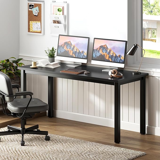 Need 54.3 Inch Large Computer Desk Modern Simple Style Desk for Home Office Basic Writing Table for Study Student Black