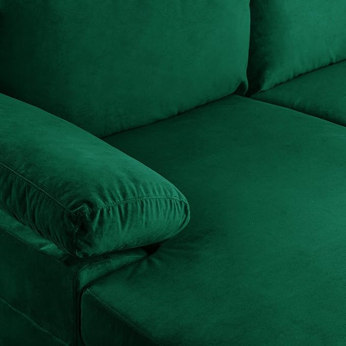 Casa Andrea Milano Modern Large Velvet Fabric U-Shape Sectional Sofa Double Extra Wide Chaise Lounge Couch