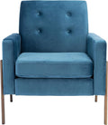 SAFAVIEH Home Collection Roald Velvet Sofa Accent Club Chair ACH6209A Prussian Blue/Antique Coffee