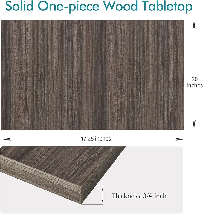 Kaboon Universal Tabletop 47.25x30 Solid One-Piece Melamine Table Top Double Desk L-Desk DIY Home and OfficeEucalyptus