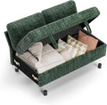 Vipbear Chenille Modular Loveseat with Storage Green