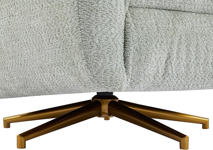 Christopher Knight Home Dolia Boucle Upholstered 360° Swivel Chair Push-Back Power Recliner Chair Iron Recliner Sofa with Rotation Living Room Lounge Sofa Adjustable Backrest Gold+Light Green