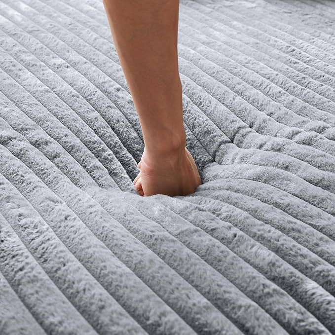 JACH 67 Oversized Boneless Sofa Bed Corduroy Sleeper Couch Lounge Chair Modern Comfy Deep Seat Lazy Sofas for Living Room Movie Room Game Room Small Space No Assembly (Light Grey)