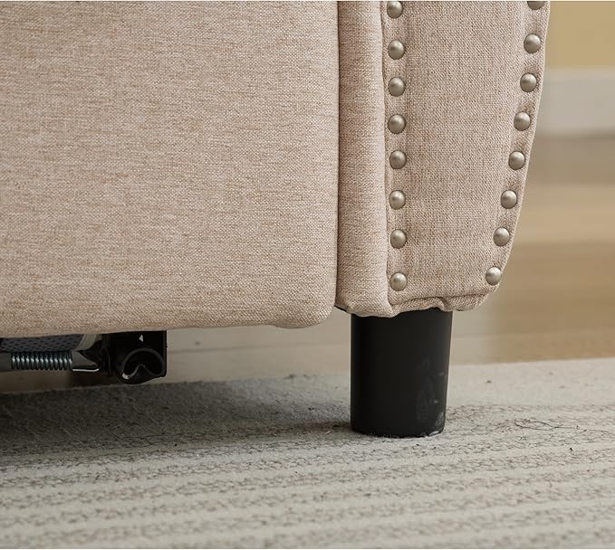 Pull Out Sofa Bed Queen Size Sleeper Sofa with Memory Foam Mattress 3 in 1 Convertible Pullout Couch Bed 3-Seater Comfy Upholstered Loveseat Sofas for Living Room Guest Room RV (Beige Linen)
