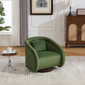 KEIKI 30.7 Swivel Accent Chair 360° Rotating Velvet Upholstered Armchair with Curved Back Single Sofa Chair for Living Room Bedroom Office Green