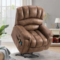VIVIJASON Large Power Lift Chair Electric Recliner with Heat &amp Massage for Elderly Big People Heavy Duty and Safety Motion Wide Recliners with 2 Remote Controls Side Pockets &amp USB Ports Bro