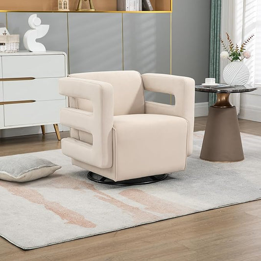 House Hold Upholstered Tufted Living Room Chair Textured Velvet Fabric Accent Chair with Metal Stand