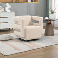 House Hold Upholstered Tufted Living Room Chair Textured Velvet Fabric Accent Chair with Metal Stand
