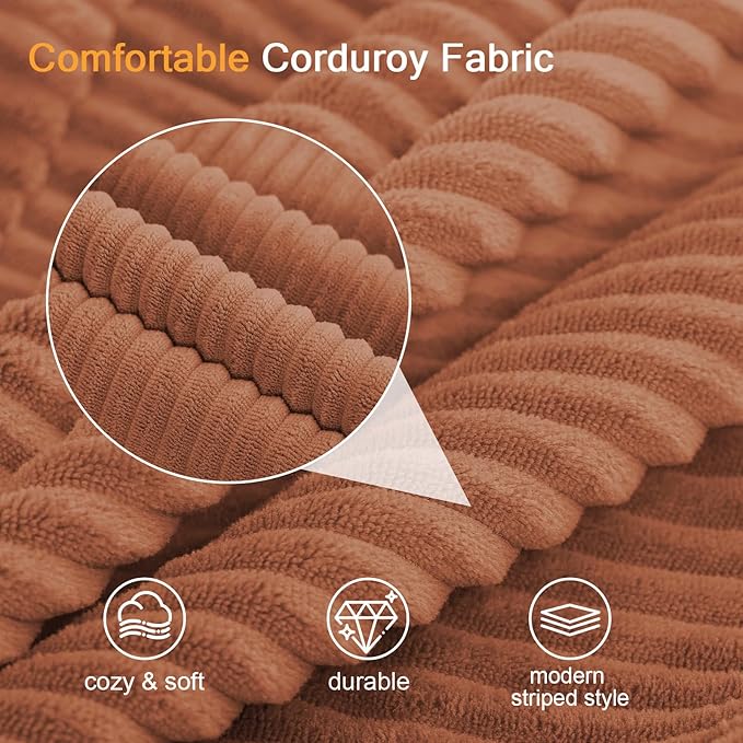 COMAX Convertible Sofa Bed Queen Corduroy Folding Floor Couch Pull Out Couch Bed Futon Sleeper with Pillows Fold Out Boneless Sofa Comfy Lounge Mattress Loveseat for Living Room Bedroom