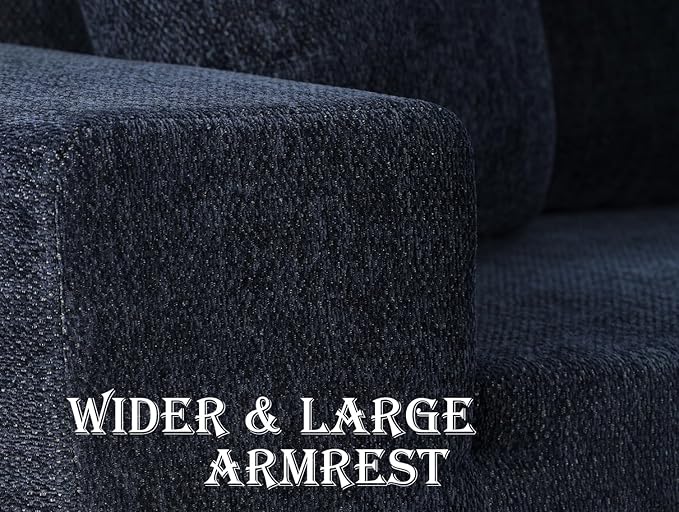 108-Inch Boneless Couch Cloud Sectional Sofa for Living Room No Assembly RequiredCloud Sectional Couch with L-Shaped Chaise 2 Pieces Sectional Sofa with Deep Seat (Navy Blue Right Facing Chaise)