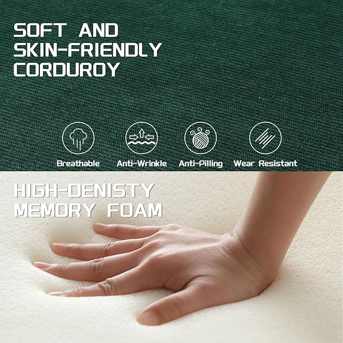 4-in-1 Folding Convertible Sofa Bed 80 Inch Oversized Corduroy Boneless Couch Loveseat Sleeper with Pull Out Bed Floor Sofa Modular Futon Teddy Sofa for Living Room Bedroom Lounge Deep Green