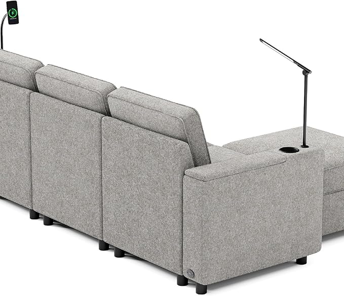 Fabric Middle Module for Modular Sofa Customizable Sectional Sofa Couch Accent Armless Chair with Storage Seat Single SeatGrey