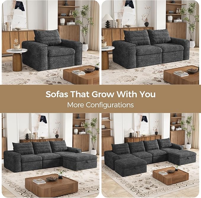 77 Cloud Loveseat Sofa Deep Seat Couch with Pillows Modern Comfortable Upholstery Boneless Sofa 1 piece for Living Room Bedroom Apartment Removable CoverNo Assembly Required Dark Gray