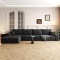135 Oversized Compressed Sectional Sofa - 33D High-Density Foam Cloud Couch with Deep Seat - Minimalist 3-Piece Corduroy Upholstered Boneless Modular Lounge Couch | Breathable material Full Foam An