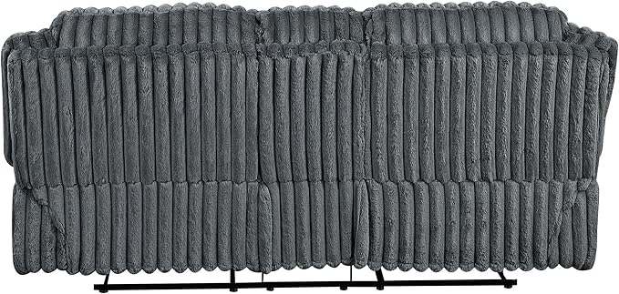 Lexicon Goodland Corduroy Dbl Rclng Love Seat with Center Console in Dark Gray