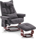 MCombo Swivel Recliner with Ottoman TV Chair Sets with Vibration Massage Ideal for Small Space Living Room &amp Bedroom 4188 (Grey)