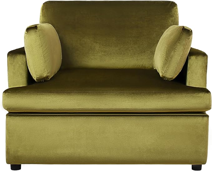 Velvet Oversized Accent Chair with Plush Armrest Cushions | Large Lounge Chair Single Sofa for Living Room Bedroom