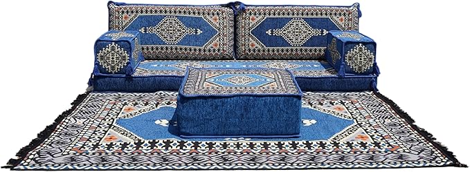 arabicsofa Handmade Arabic Majlis Sofa with Cushions – Modular Floor Seating Set for Living Room