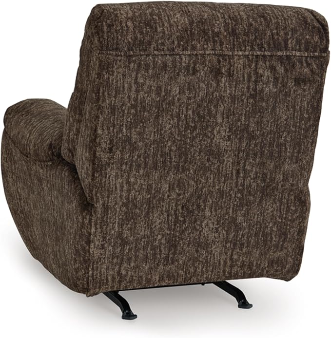 Signature Design by Ashley Rampant Casual Manual Rocker Recliner with Pillow-Top Arms Dark Brown