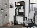Computer Desk with Hutch and Bookshelf 29.6 Inch Study Writing Desk Study Table with Storage Shelves Modern Gaming Desk Home Office Desk Laptop Notebook PC Workstation Black